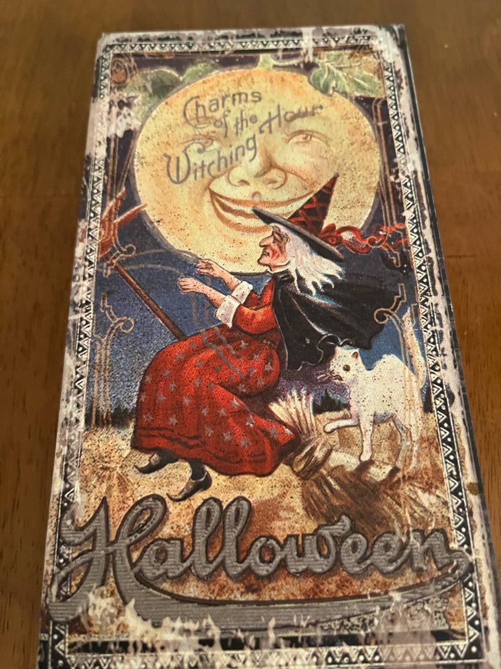 Vintage Halloween Witch Illustration Decorative Box Art